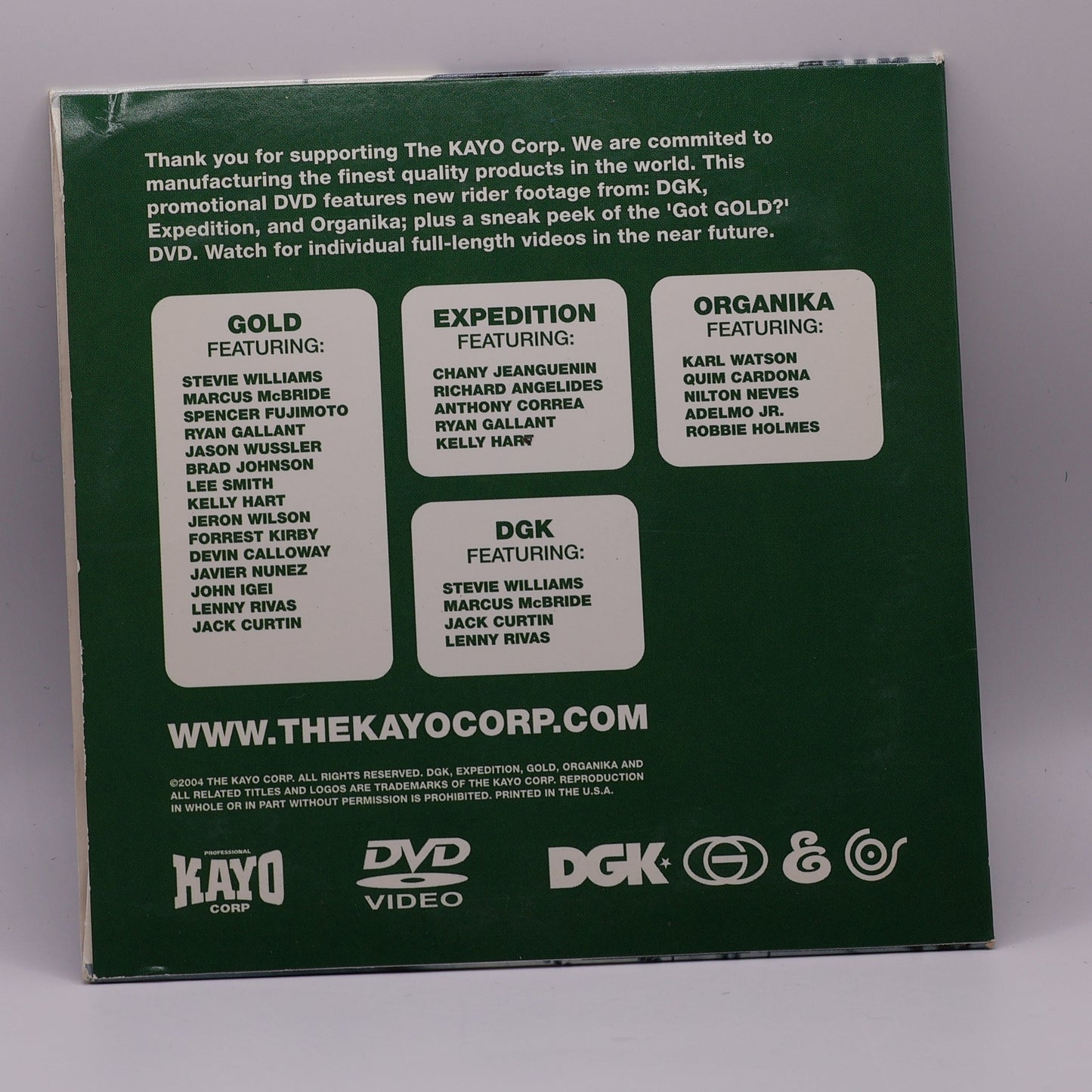 The Kayo Corp Promo Skateboarding DVD (2004) – DGK Stevie Williams – Rare Skate Video