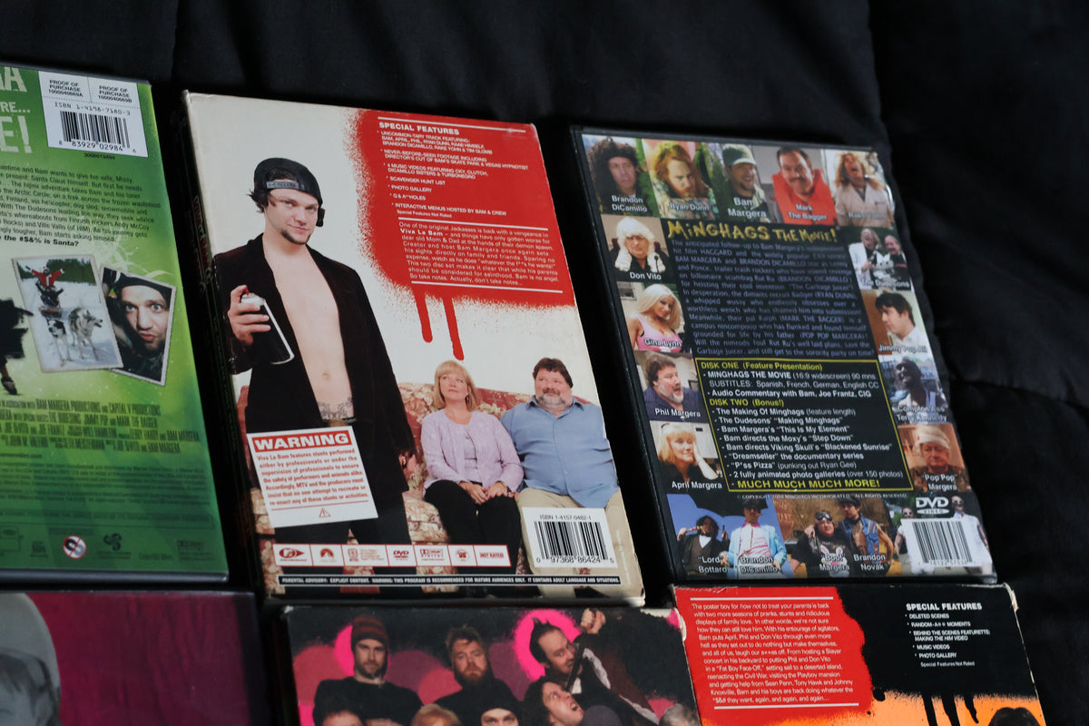 Bam Margera CKY Jackass DVD Lot – Complete Viva La Bam, Haggard & Minghags