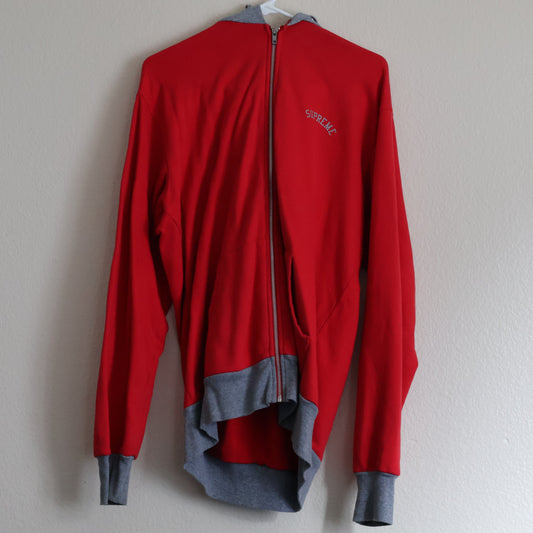 Vintage Supreme "Bi-Color" Arc Logo Zip Up Hoodie (FW14) - Red / Grey-Large