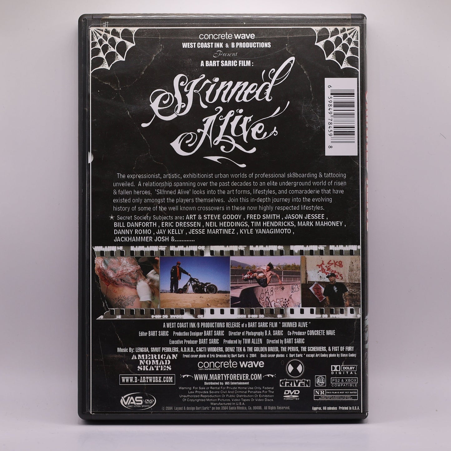 Skinned Alive – Professional Skateboarding & Tattooing DVD – Bart Saric 2006
